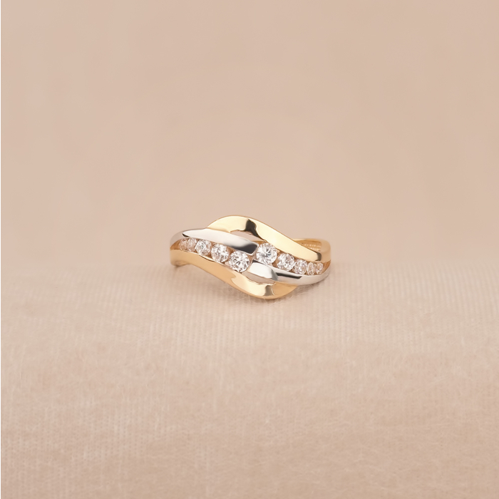 Золотое кольцо с фианитами F-866-R/01/1