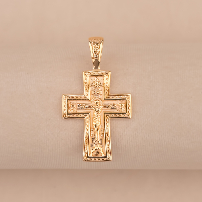 Срібний позолочений хрестик без вставки 31513-Пз/17/0