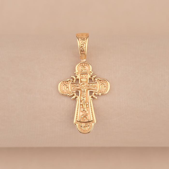 Серебряный позолоченный крестик 31480-Пз/17/0