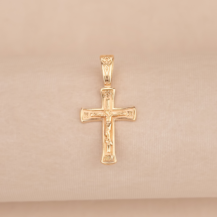 Срібний позолочений хрестик 31380-Пз/17/0