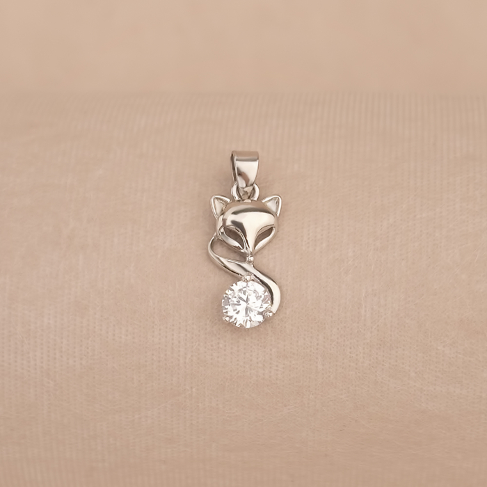 Срібна підвіска Лисичка з фіанітом SP00880-1-P/12/1