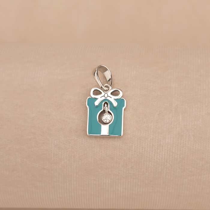 Серебряная подвеска с эмалью и фианитом 35856/12/1/21509