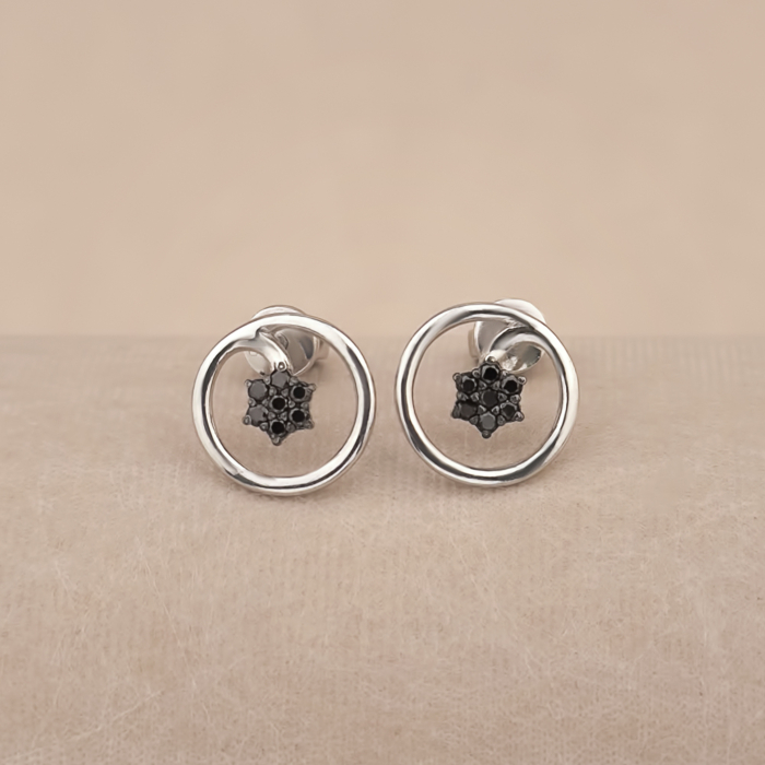 Срібні сережки з діамантами GS-02-B039ZV-20/12/1/11760