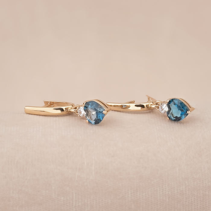 Золоті сережки з топазом Лондон 540071/01/0/16131