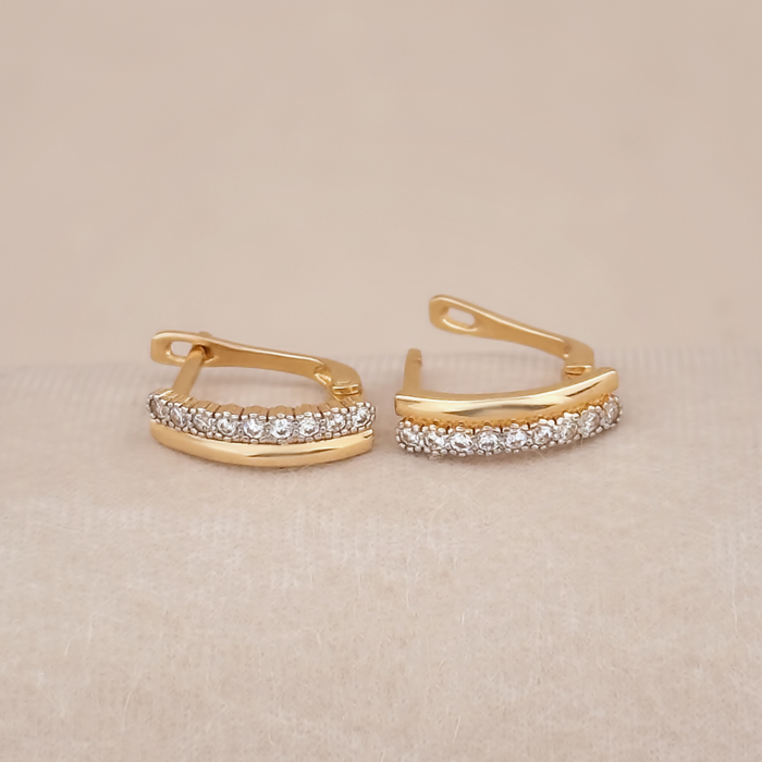 Золоті сережки з фіанітами P-1900-E/01/1