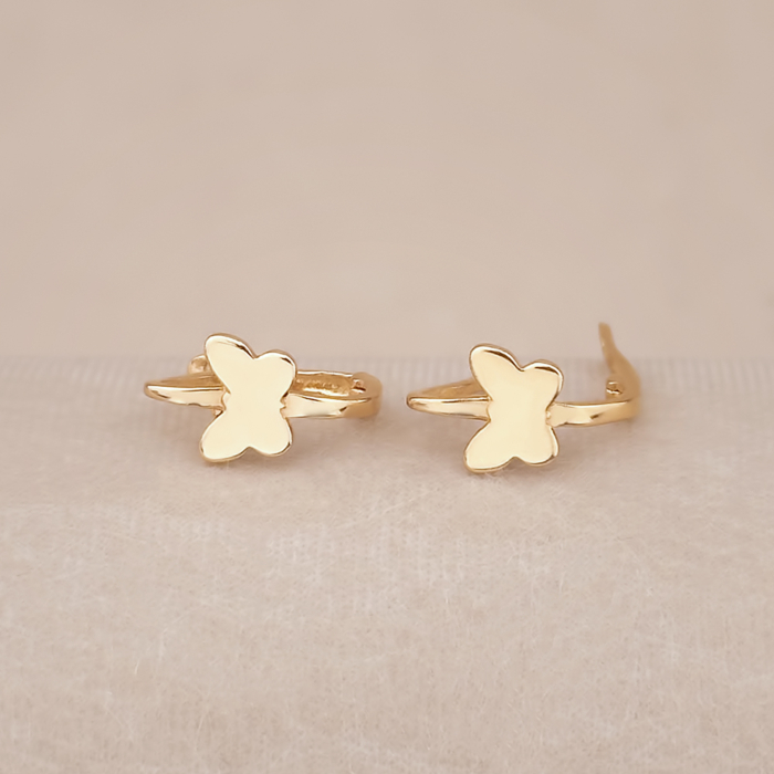 Золотые серьги без вставки G-3010-E/01