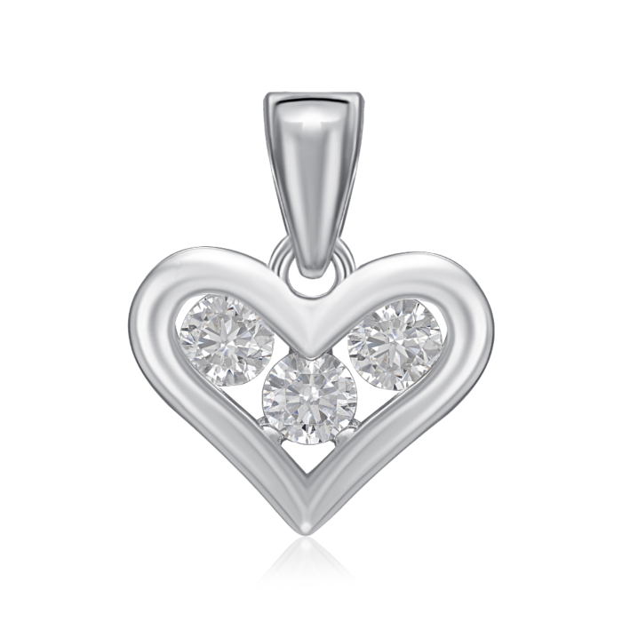 Срібна підвіска з фіанітами. Артикул PS00058-P/12/1