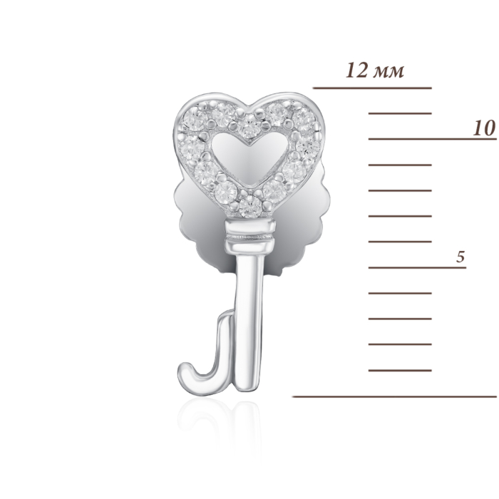 Срібні сережки з фіанітами. Артикул PS00087-E/12/1