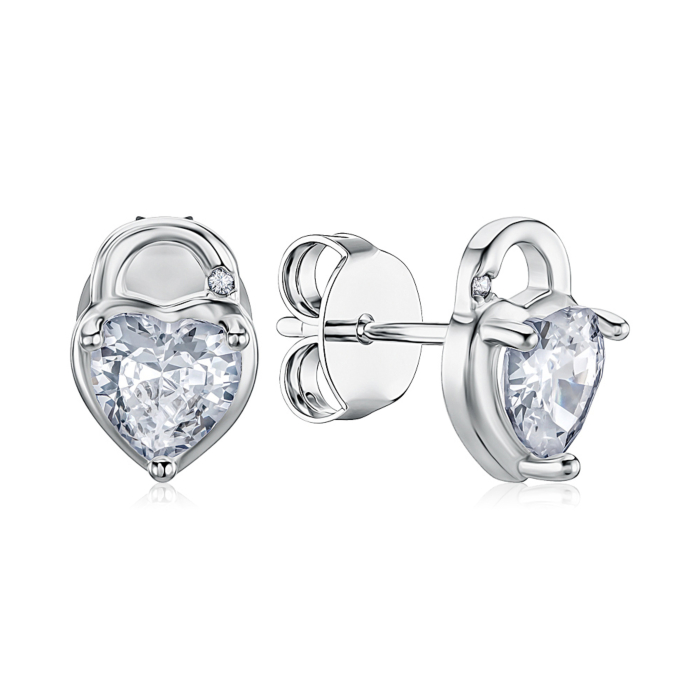 Срібні сережки з фіанітом PS00127-E/12/1