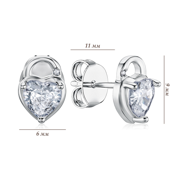 Срібні сережки з фіанітом PS00127-E/12/1