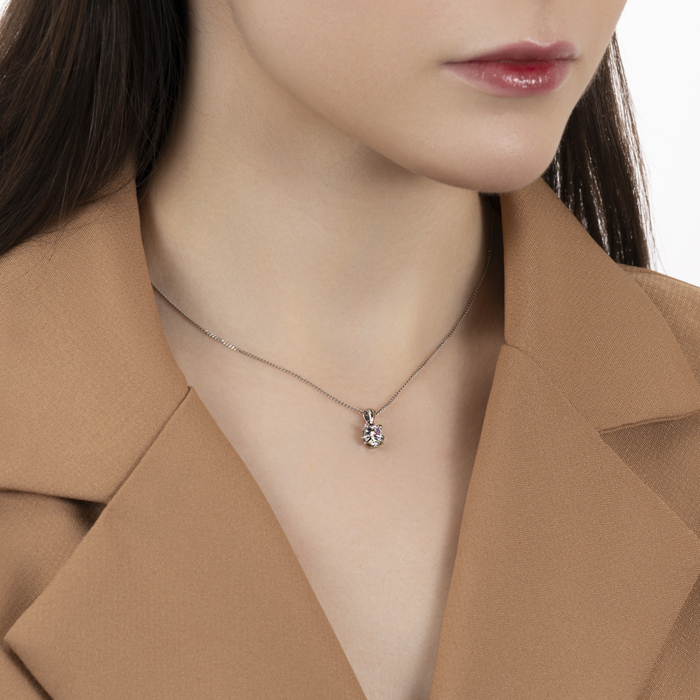 Срібна підвіска з фіанітом. Артикул PS00131-P/12/1