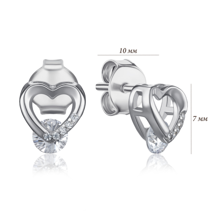 Серебряные серьги с фианитами. Артикул PS00139-E/12/1