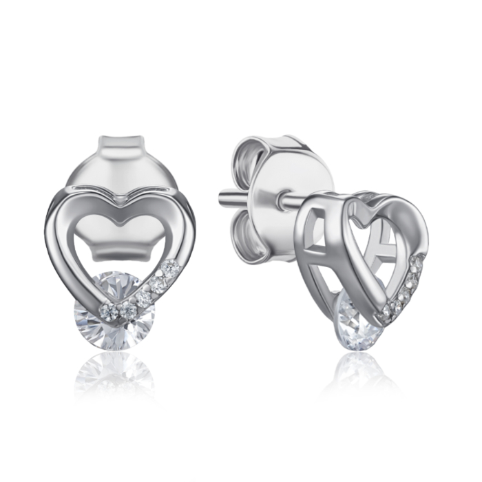 Серебряные серьги с фианитами. Артикул PS00139-E/12/1