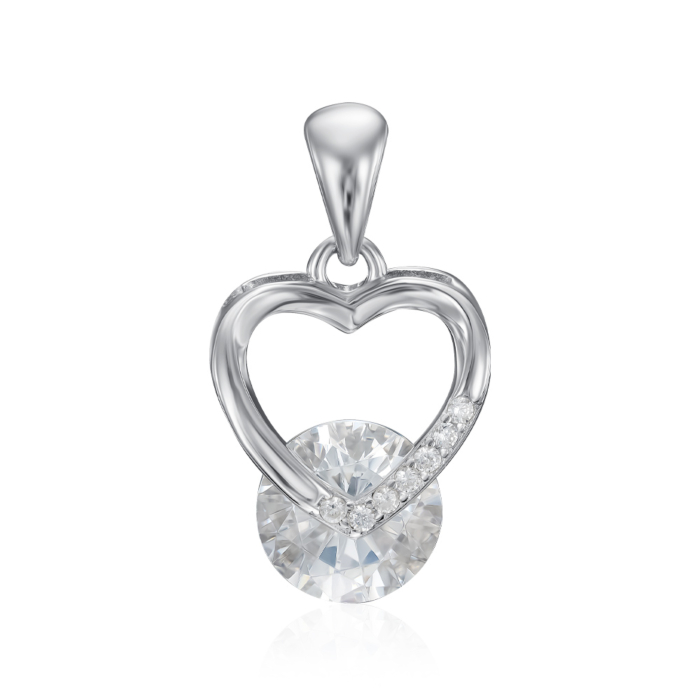 Срібна підвіска з фіанітами. Артикул PS00139-P/12/1