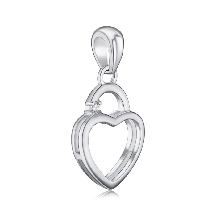 Срібна підвіска з фіанітом PS00146-P/12/1