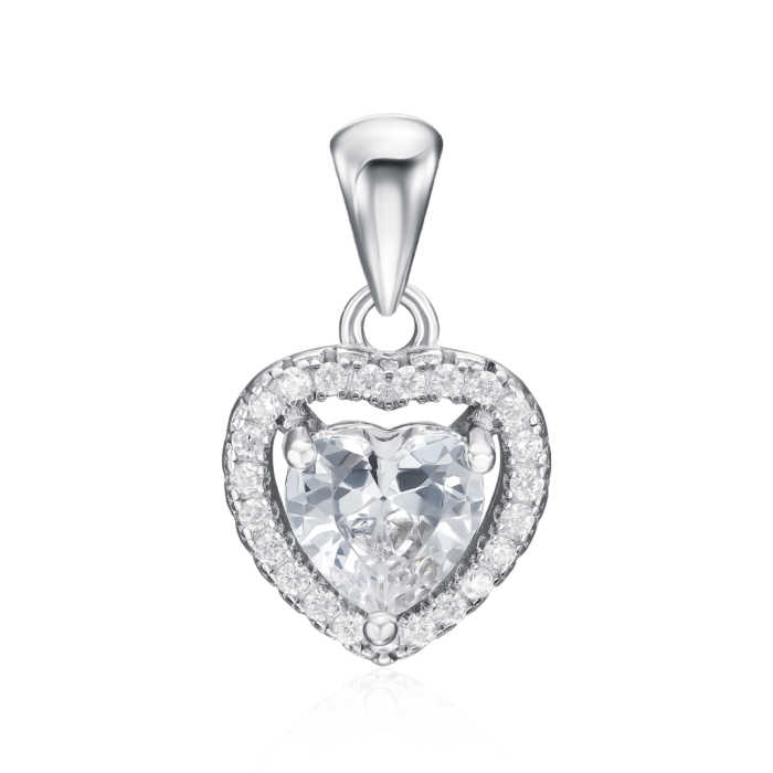 Срібна підвіска з фіанітами. Артикул PS00300-P/12/1