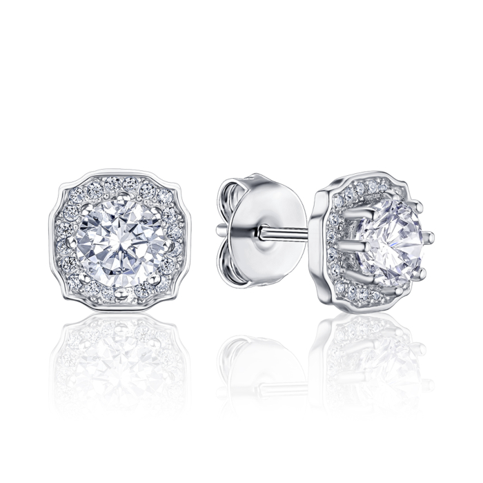 Серебряные серьги с фианитами PS00307-E/12/1