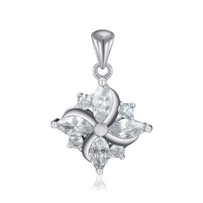 Срібна підвіска з фіанітами. Артикул PS00309-P/12/1