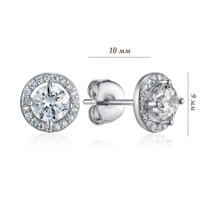 Срібні сережки з фіанітами. Артикул PS00336-E/12/1