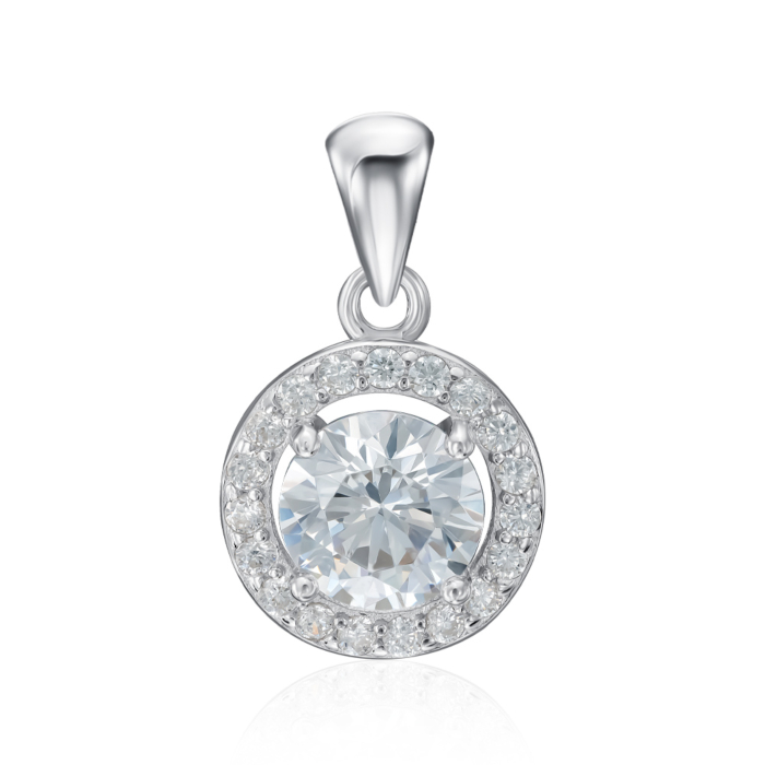 Срібна підвіска з фіанітами. Артикул PS00336-P/12/1