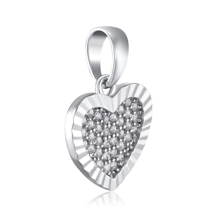 Срібна підвіска з фіанітами. Артикул PS00397-P/12/1