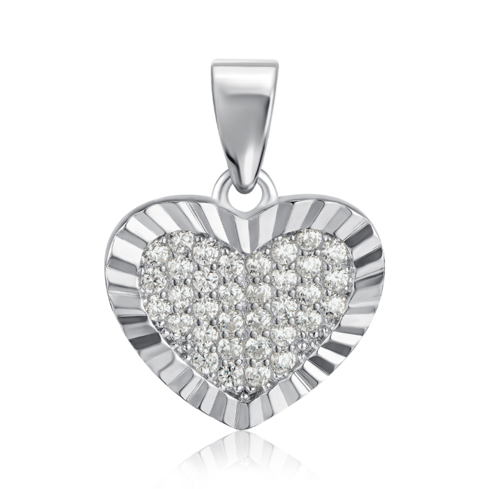 Срібна підвіска з фіанітами. Артикул PS00397-P/12/1