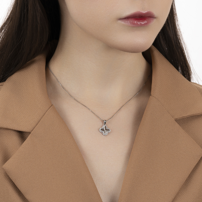 Срібна підвіска з фіанітами. Артикул PS00405-P/12/1