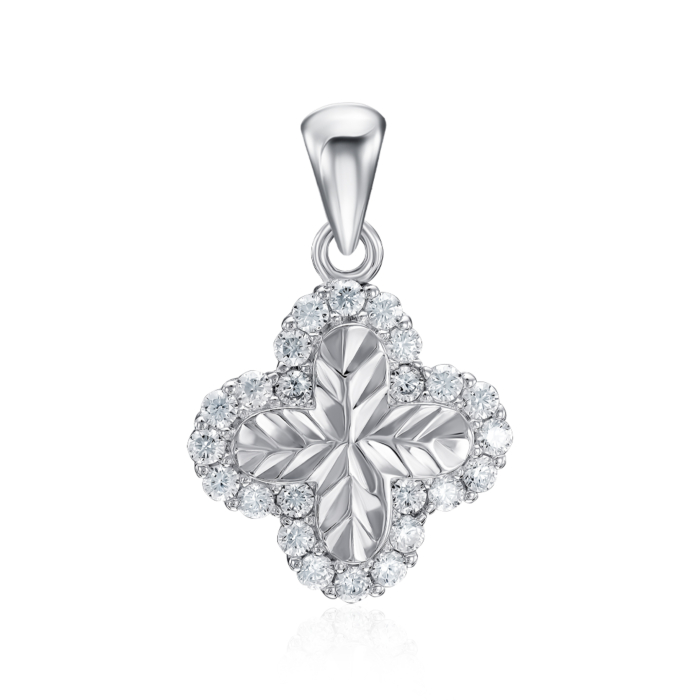 Срібна підвіска з фіанітами. Артикул PS00405-P/12/1