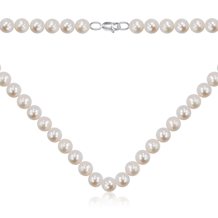 Намисто зі срібла з перлами. Артикул PS0609б