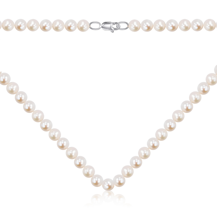 Ожерелье из серебра с жемчугом. Артикул PS0707б