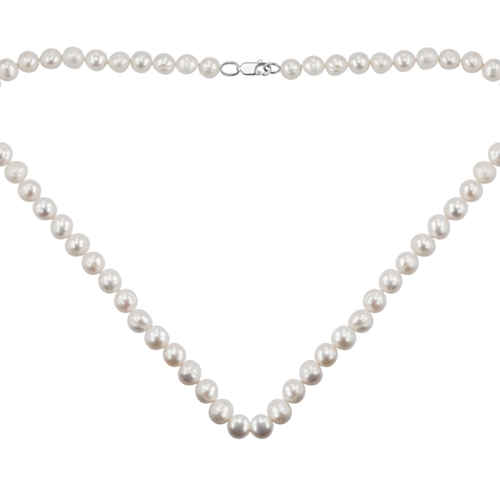 Ожерелье из серебра с жемчугом. Артикул PS0708б