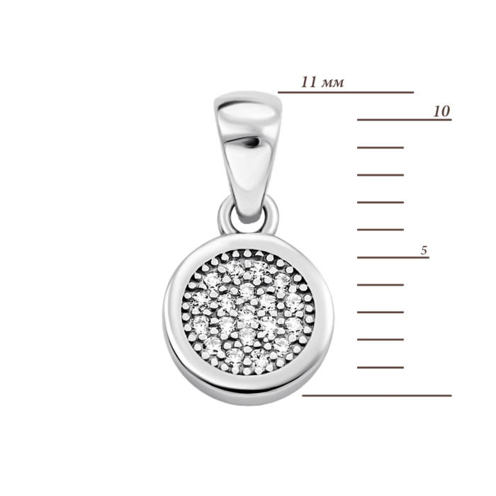 Срібна підвіска з фіанітами. Артикул UG5PSS 0148P П.Rh
