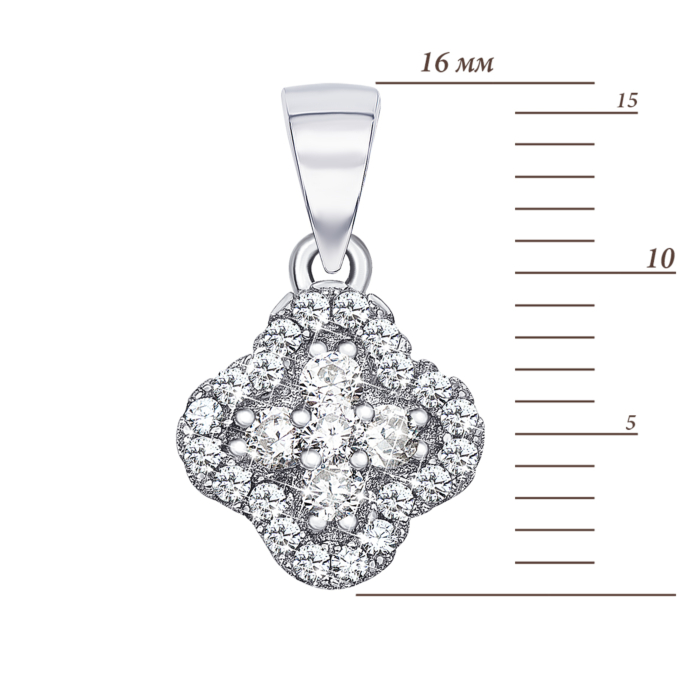 Срібна підвіска з фіанітами. Артикул PSS0771-P