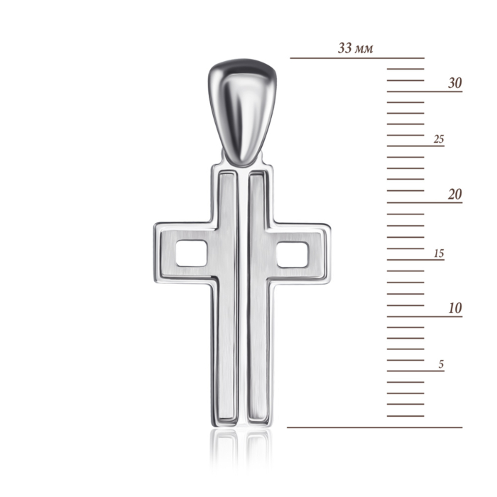 Срібний хрестик без вставки. Артикул PTGXX000013-P/12