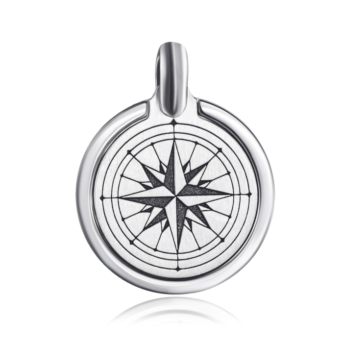 Срібна чоловіча підвіска «Провідна зоря» без вставки. Артикул PTGXX000104-P/12