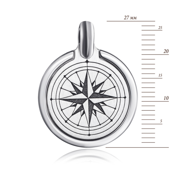 Срібна чоловіча підвіска «Провідна зоря» без вставки. Артикул PTGXX000104-P/12