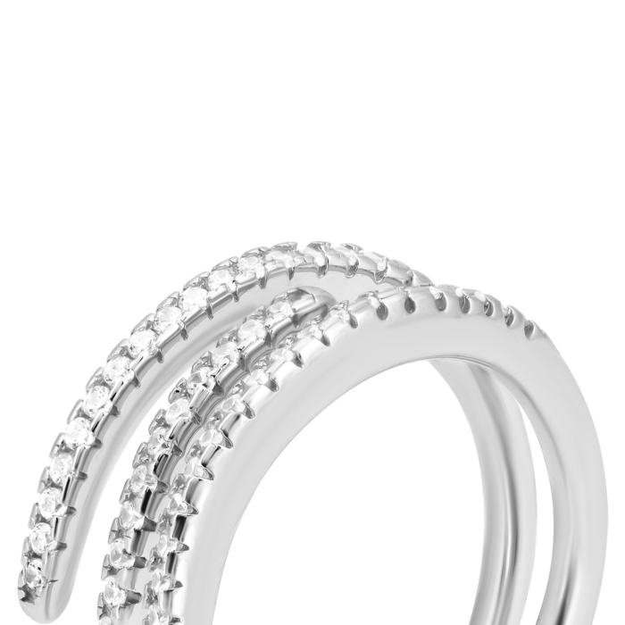 Срібна каблучка з фіанітами. Артикул UG5R25706