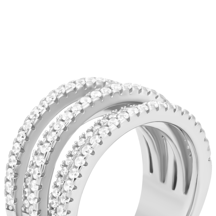 Срібна каблучка з фіанітами. Артикул UG5R28156-W