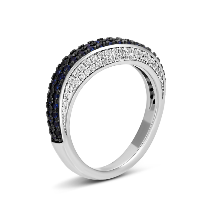 Срібна каблучка з фіанітами. Артикул UG5R37739-M