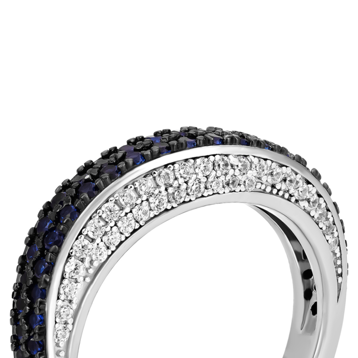 Срібна каблучка з фіанітами. Артикул UG5R37739-M