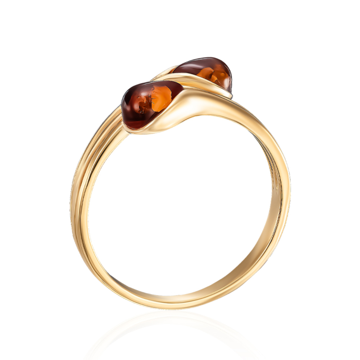 Срібна каблучка з бурштином. Артикул R930C-R/20/2787