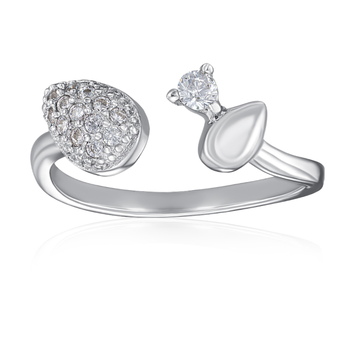 Срібна каблучка з фіанітами. Артикул RI34437-R/12/1