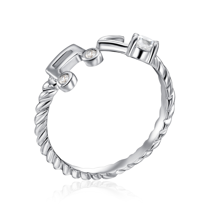 Срібна каблучка з фіанітами. Артикул RI34571-R/12/1