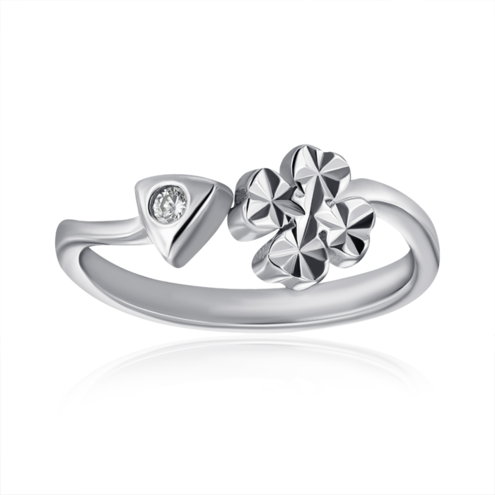 Серебряное кольцо с фианитом. Артикул RI36370-R/12/1