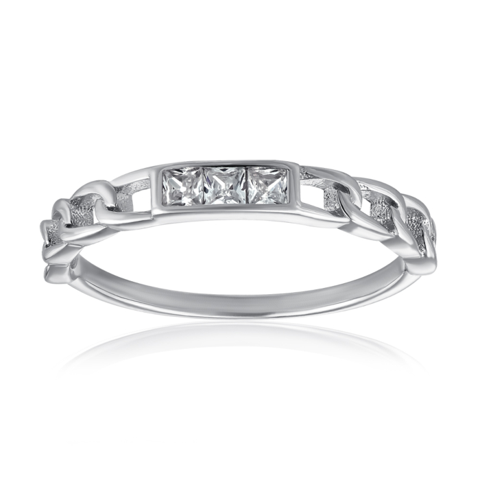 Серебряное кольцо с фианитами. Артикул RI38530-R/12/1