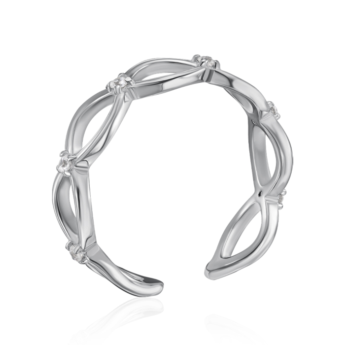 Срібна каблучка з фіанітами. Артикул RI38924-R/12/1