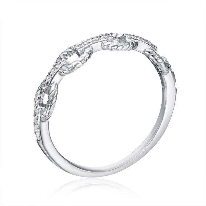 Срібна каблучка з фіанітами. Артикул RI38977-R/12/1