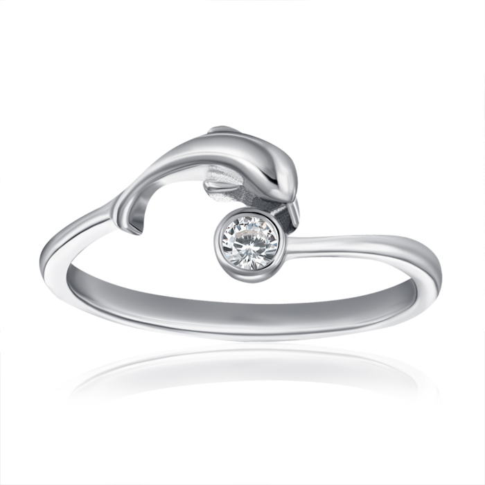 Серебряное кольцо с фианитом. Артикул RI39212-R/12/1