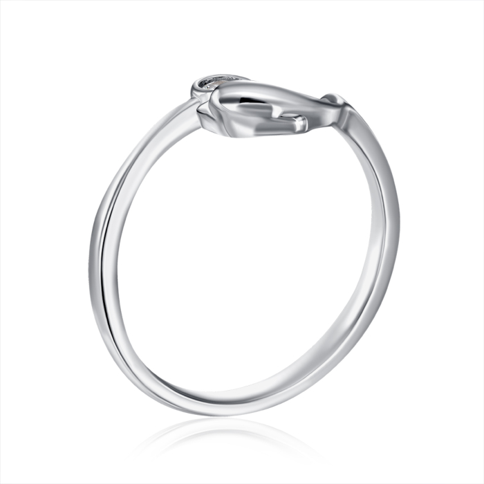 Серебряное кольцо с фианитом. Артикул RI39212-R/12/1