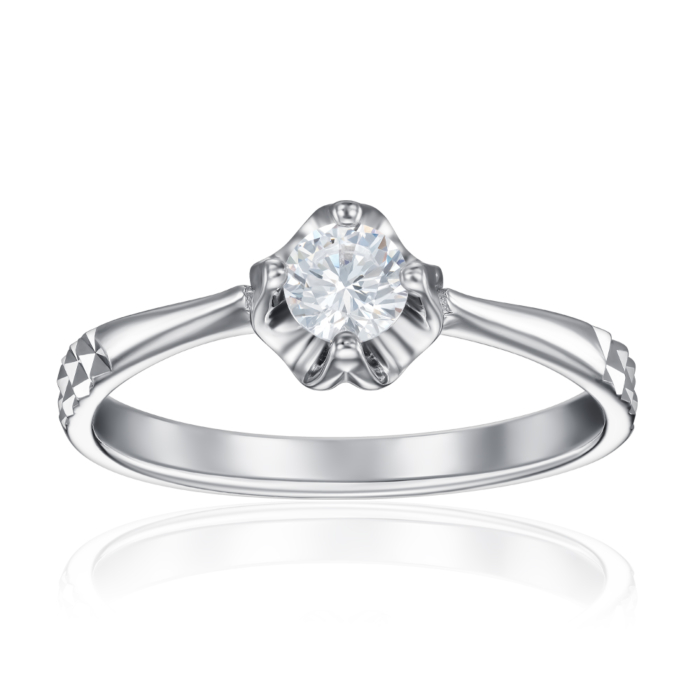 Серебряное кольцо с фианитом. Артикул RI39408-R/12/1